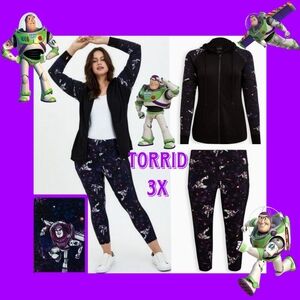NWT 3X TORRID Disney Pixar Toy Story Buzz Galaxy Active Zip Hoodie/Crop …